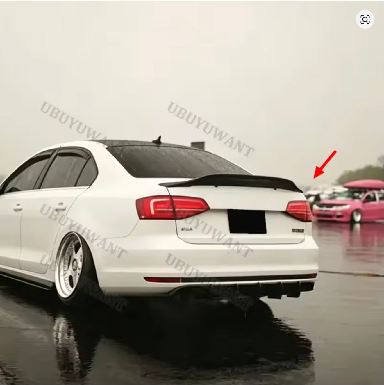 For VW Jetta 6 Big R Style Rear Spoiler 2012-2018 Piano Glossy Black ABS Plastic Sport Trunk Lip Wing Exterior Accessory
