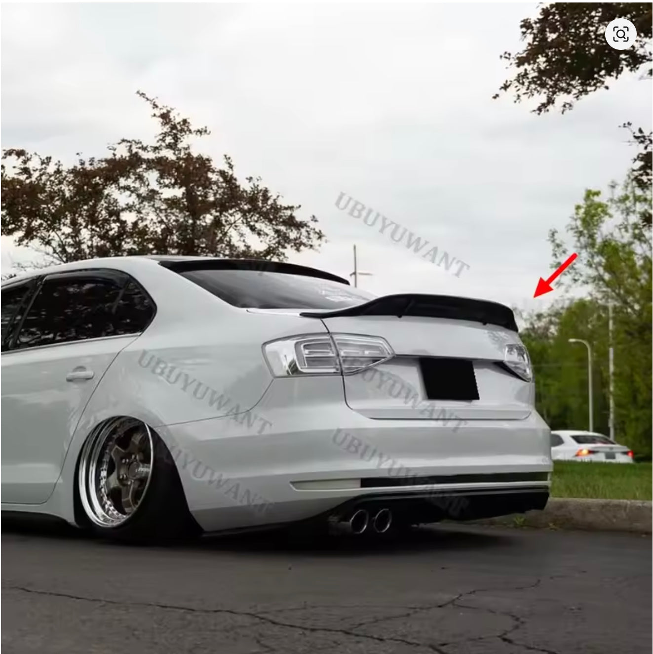 For VW Jetta 6 Big R Style Rear Spoiler 2012-2018 Piano Glossy Black ABS Plastic Sport Trunk Lip Wing Exterior Accessory