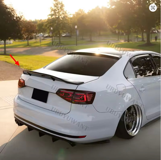 For VW Jetta 6 Big R Style Rear Spoiler 2012-2018 Piano Glossy Black ABS Plastic Sport Trunk Lip Wing Exterior Accessory
