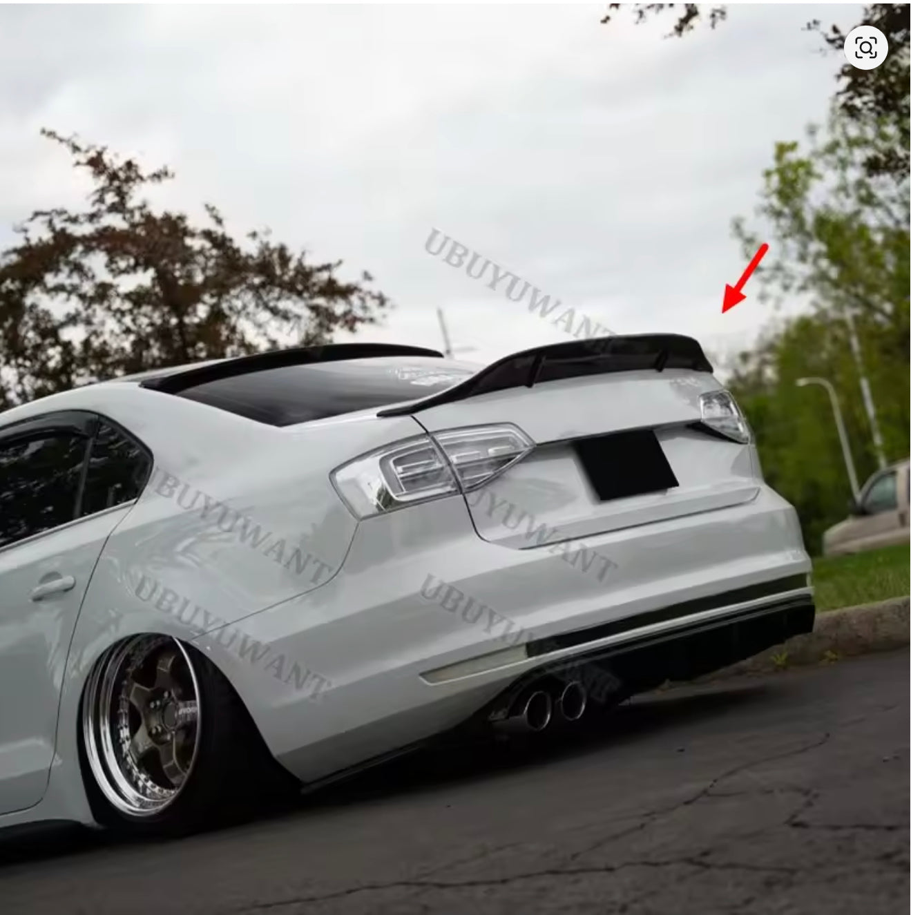 For VW Jetta 6 Big R Style Rear Spoiler 2012-2018 Piano Glossy Black ABS Plastic Sport Trunk Lip Wing Exterior Accessory