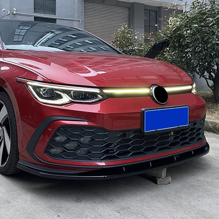 Front Lip Golf 8/GTI 3 Parts Style Glossy Black ABS Plastic AutoVision