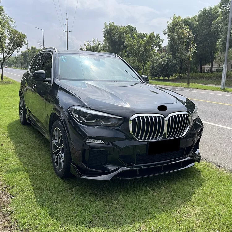 Front Lip BMW X5 G05 2019+ 4 Parts Glossy Black ABS Plastic AutoVision