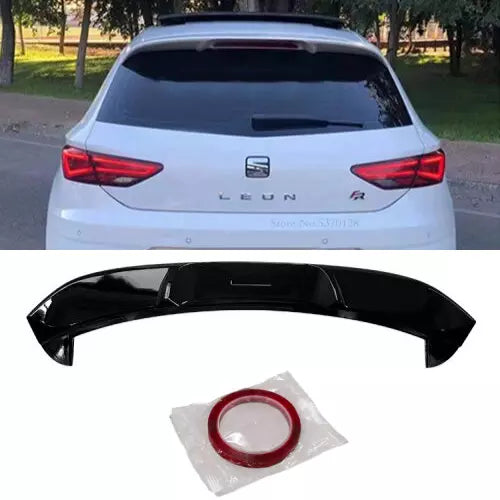 Seat Leon MK3 Rear Spoiler 2012-2019 Glossy Black ABS Plastic AutoVision