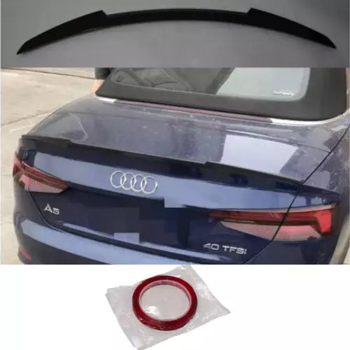 Rear Spoiler Audi A5 Convertible 2017 Glossy Black ABS Plastic AutoVision
