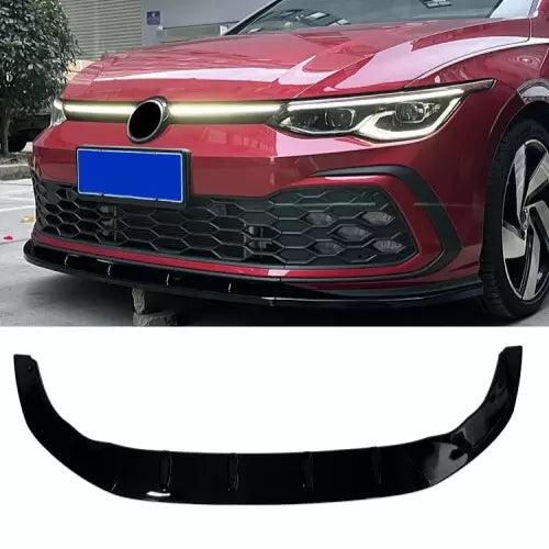 Front Lip Golf 8/GTI 3 Parts Style Glossy Black ABS Plastic AutoVision
