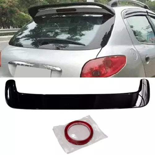 Peugeot 206 Rear Spoiler Glossy Black ABS Plastic AutoVision