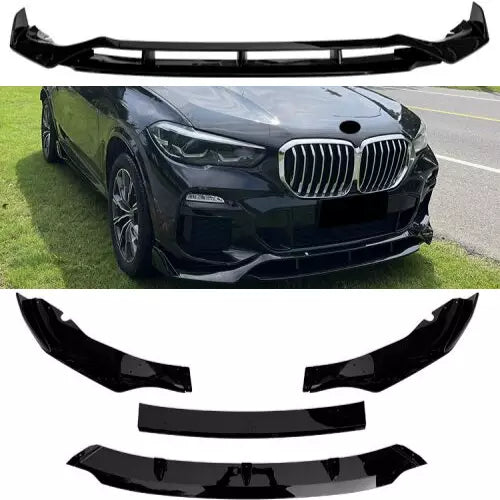 Front Lip BMW X5 G05 2019+ 4 Parts Glossy Black ABS Plastic AutoVision