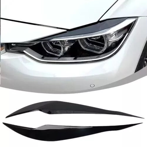 Light Brow For 2012-2018 BMW 3 Series F30 Headlight Cover Eyelid Trim Black AutoVision