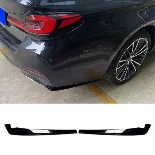 Rear Side Splitter BMW 5 Series G30 2018-2020 Glossy Black ABS Plastic AutoVision
