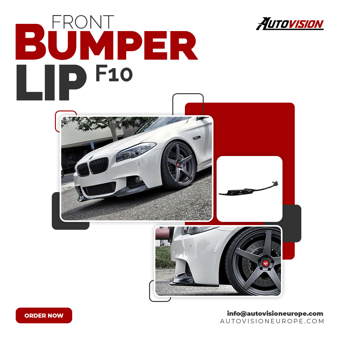 Autovision pour BMW F10 2010 2017 Pare-chocs avant à lèvres Piano Black Vacuum