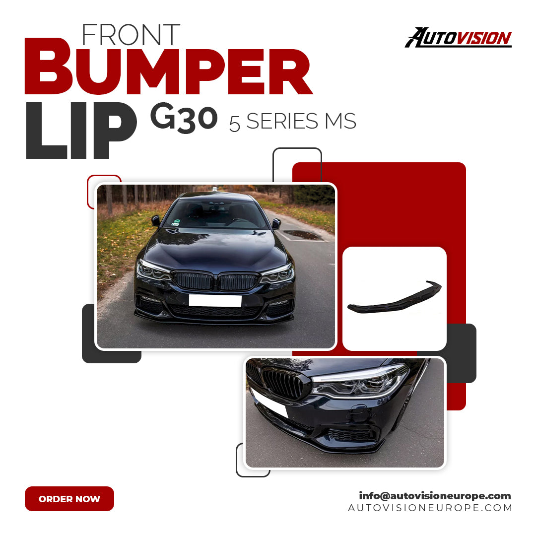 Autovision for BMW 5 Series G30 / G31 M SPORT 2017 Front Bumper Lip Piano Black Vacuum