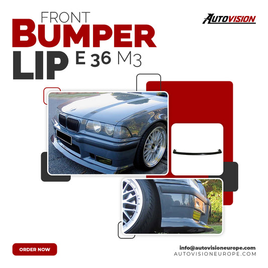 Autovision for BMW E36 M3 Front Bumper Lip Piano Black Vacuum 1990-2000