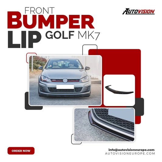 Autovision for Volkswagen Golf MK7 GTI 2013 2016 Front Bumper Lip Piano Black Vacuum