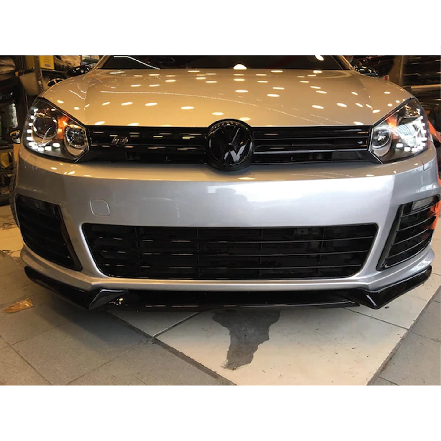Autovision for VW Golf MK6 R 2008 2012 Front Bumper Lip Piano Black Vacuum