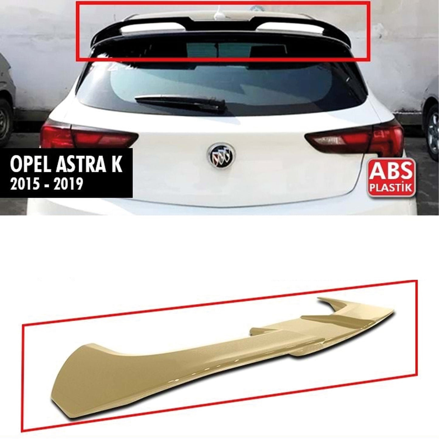 Aileron arrière pour Astra K / K FL HB 2015 2019 en plastique ABS