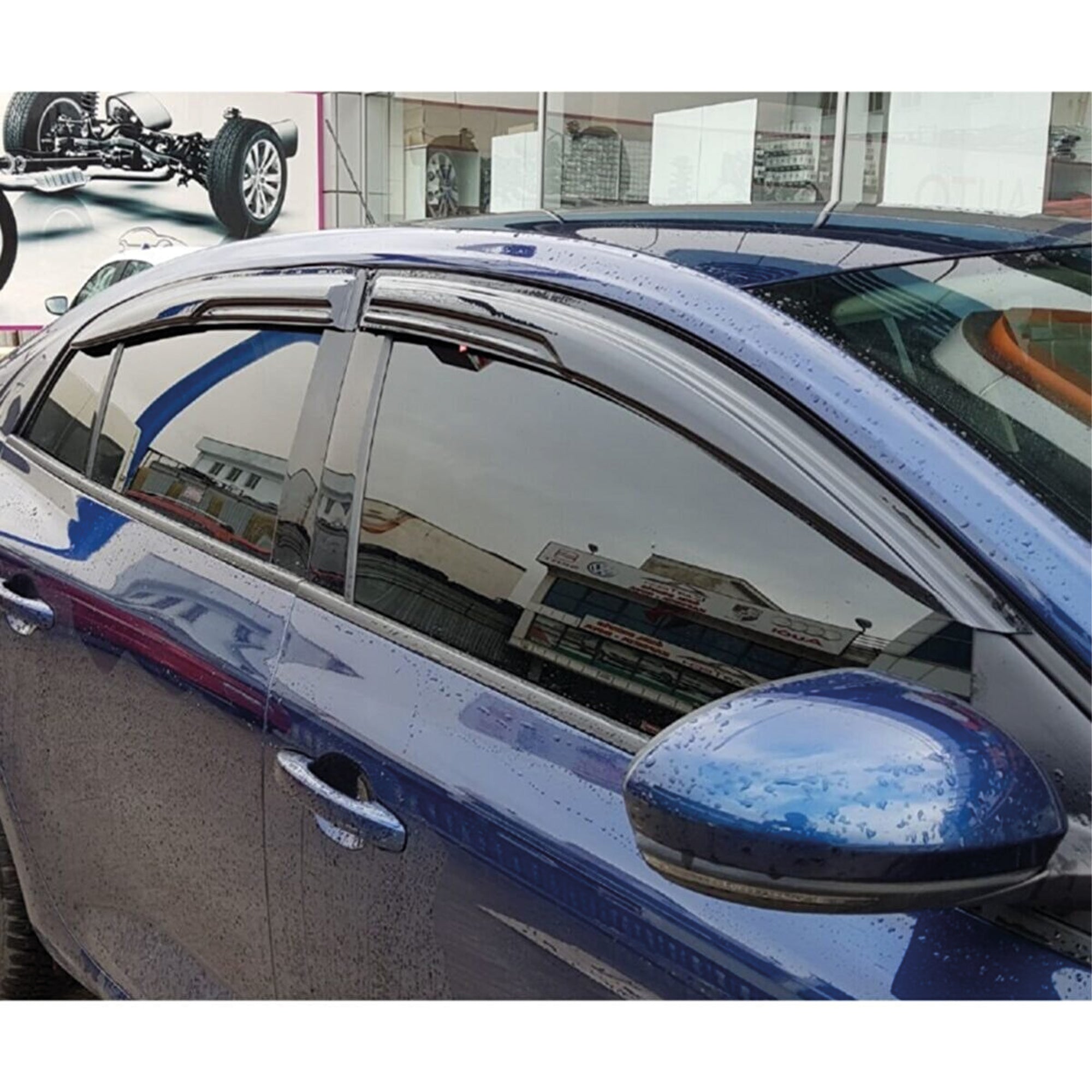 MEOMO 4 Stück Auto Autofenster Windabweiser für Skoda Rapid