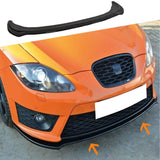 Autovision for Seat Leon MK 2.5 Facelift 2009 2012 Front Bumper Lip Piano Black Vacuum