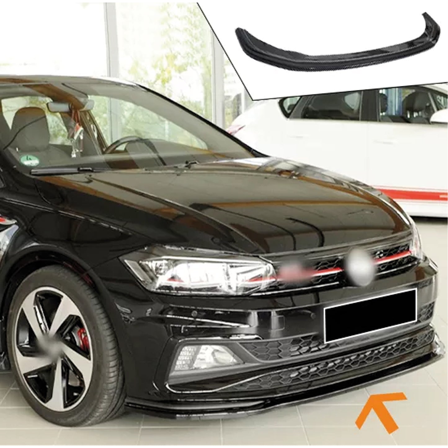 Autovision for Volkswagen Polo MK6 2017 2020 Front Bumper Lip Piano Black Vacuum
