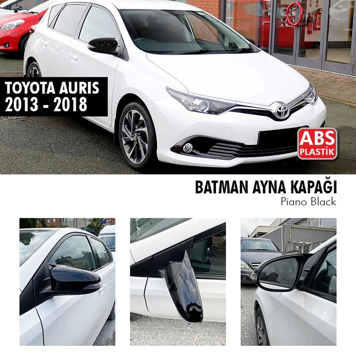 Mirror Cover For Toyota Auris 2013-2018 Accessory Bright Black BAT MODEL