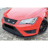 Autovision for Seat Leon MK3 2012 2016 Front Bumper Lip Piano Black Vacuum