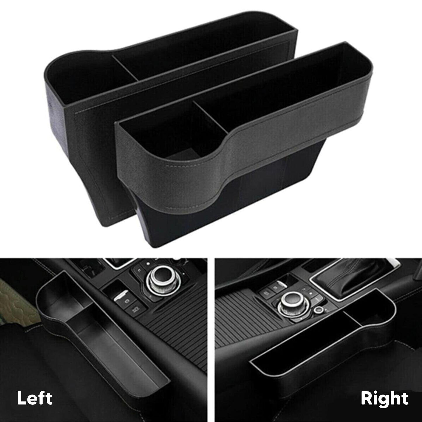 Car Seat Lux Organizer Cup Holder Car Seat Phone Cup Holder Black Set of 2 pcs