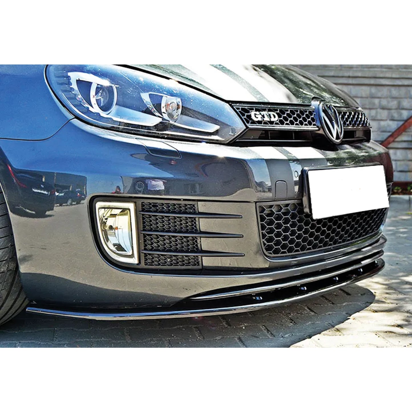 Autovision pour VW Golf MK6 GTI 2008 2012 Lèvre de pare-chocs avant Piano Black Vacuum
