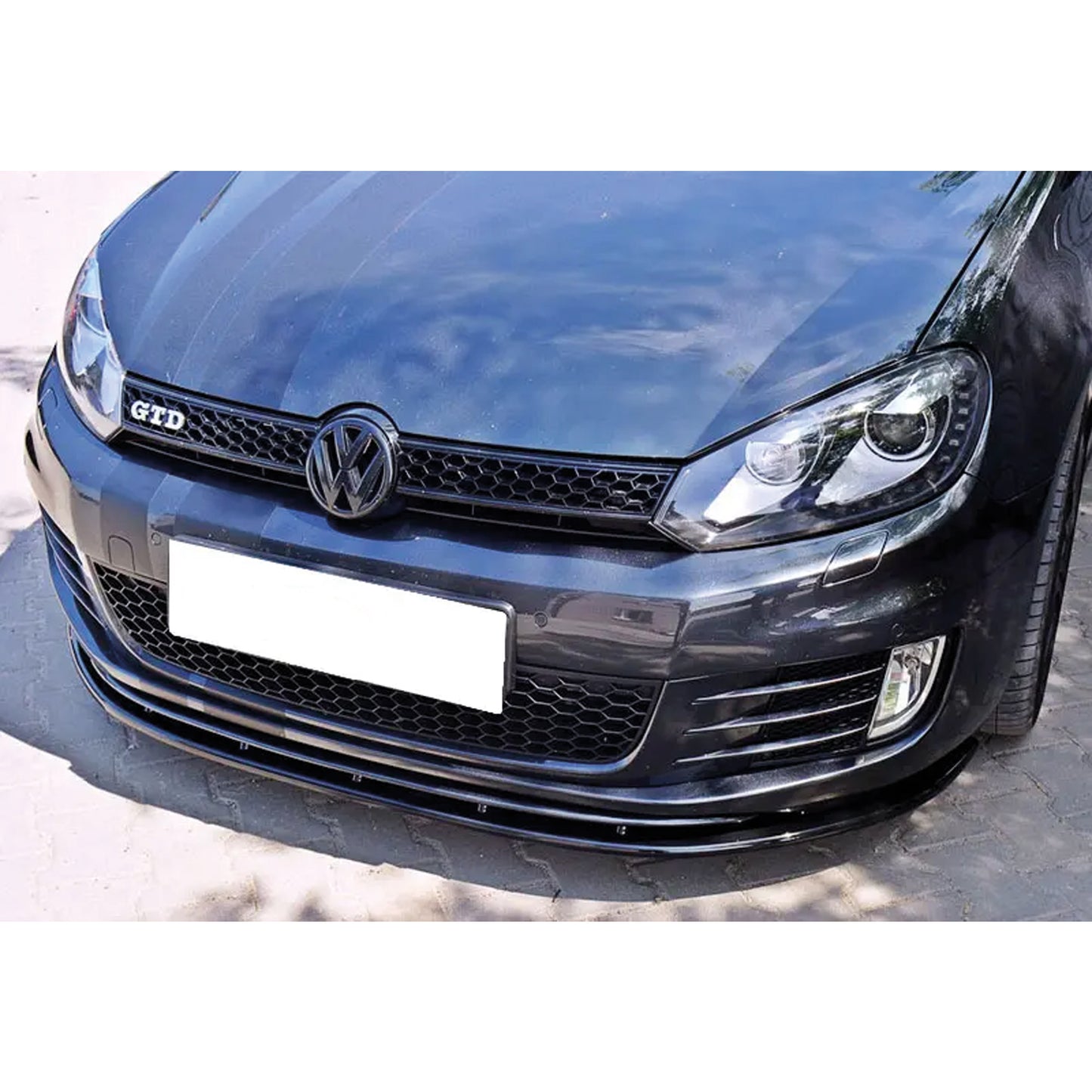 Autovision pour VW Golf MK6 GTI 2008 2012 Lèvre de pare-chocs avant Piano Black Vacuum