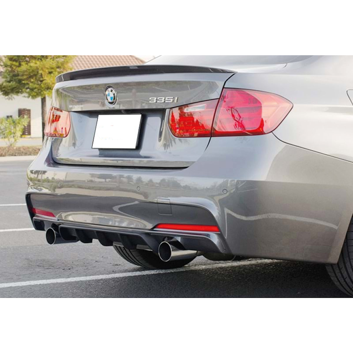 F30 Rear Diffuser Kit Rear Diffuser for F30 M Performance Single Output L/R Custom Style Car ...