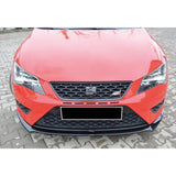 Autovision for Seat Leon MK3 2012 2016 Front Bumper Lip Piano Black Vacuum