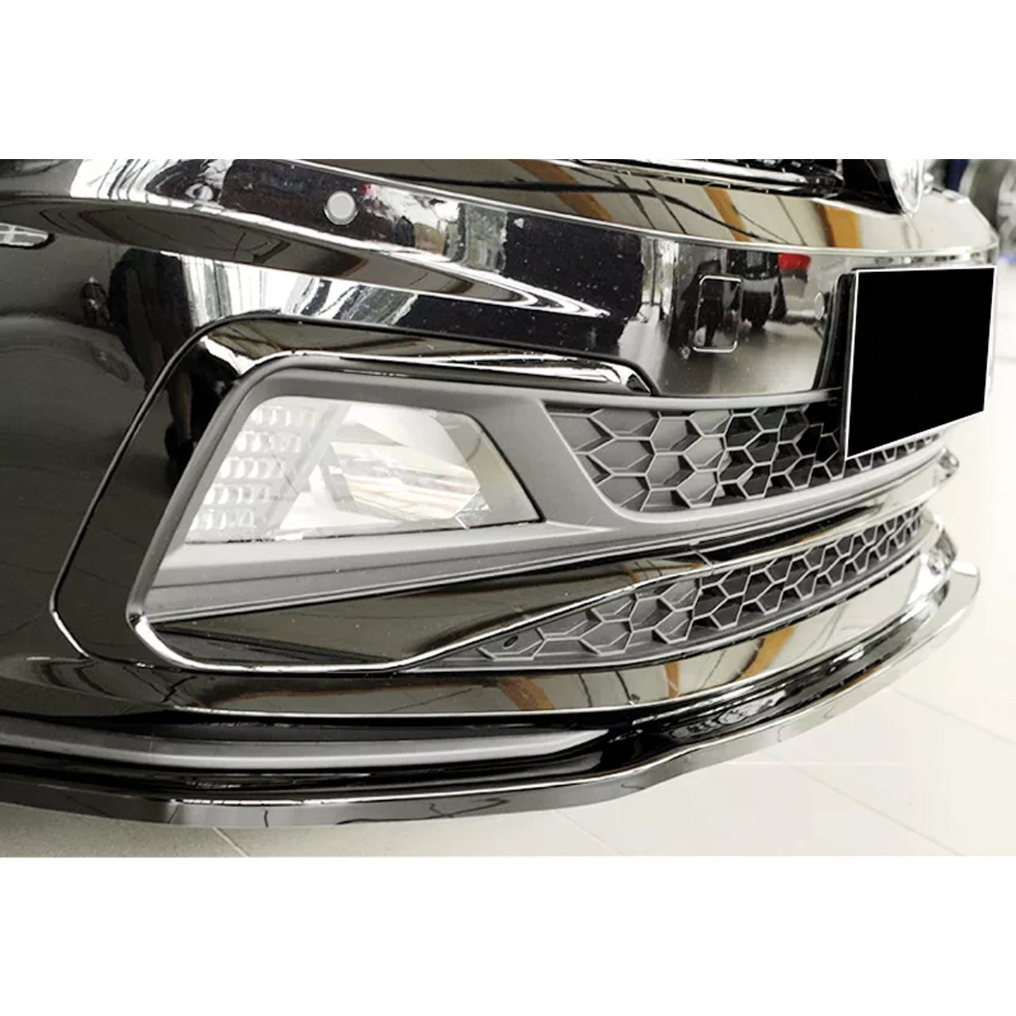 Autovision for Volkswagen Polo MK6 2017 2020 Front Bumper Lip Piano Black Vacuum