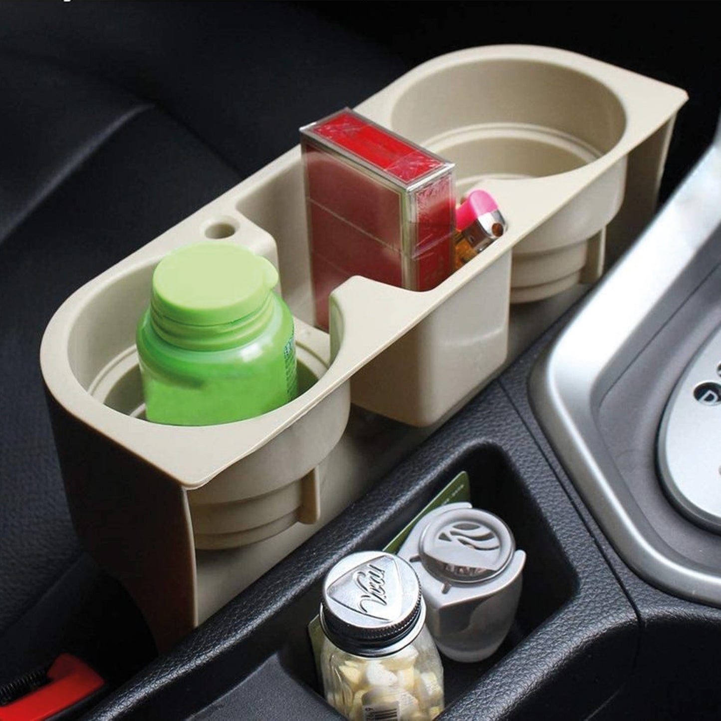 Between the Seats Back of the Seats Cup Holder Organizer Beige