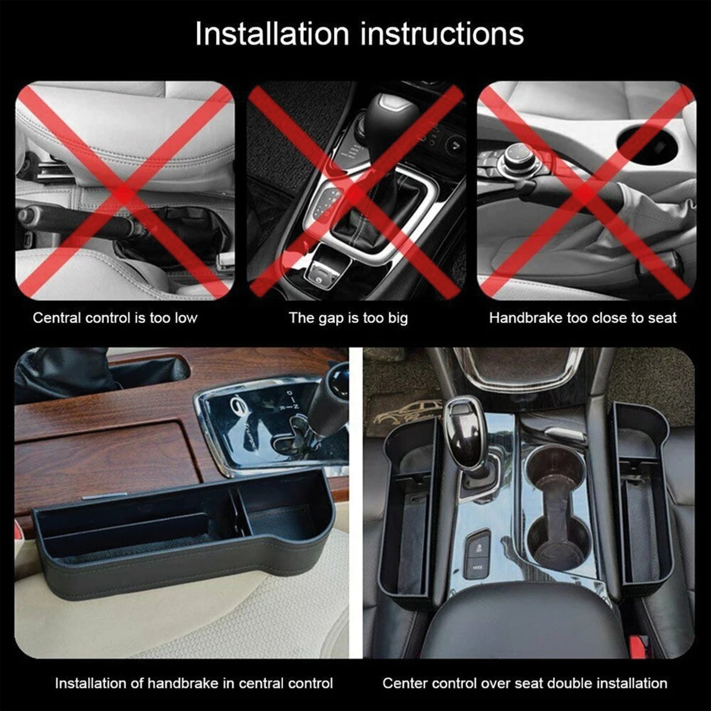 Car Seat Lux Organizer Cup Holder Car Seat Phone Cup Holder Black Set of 2 pcs
