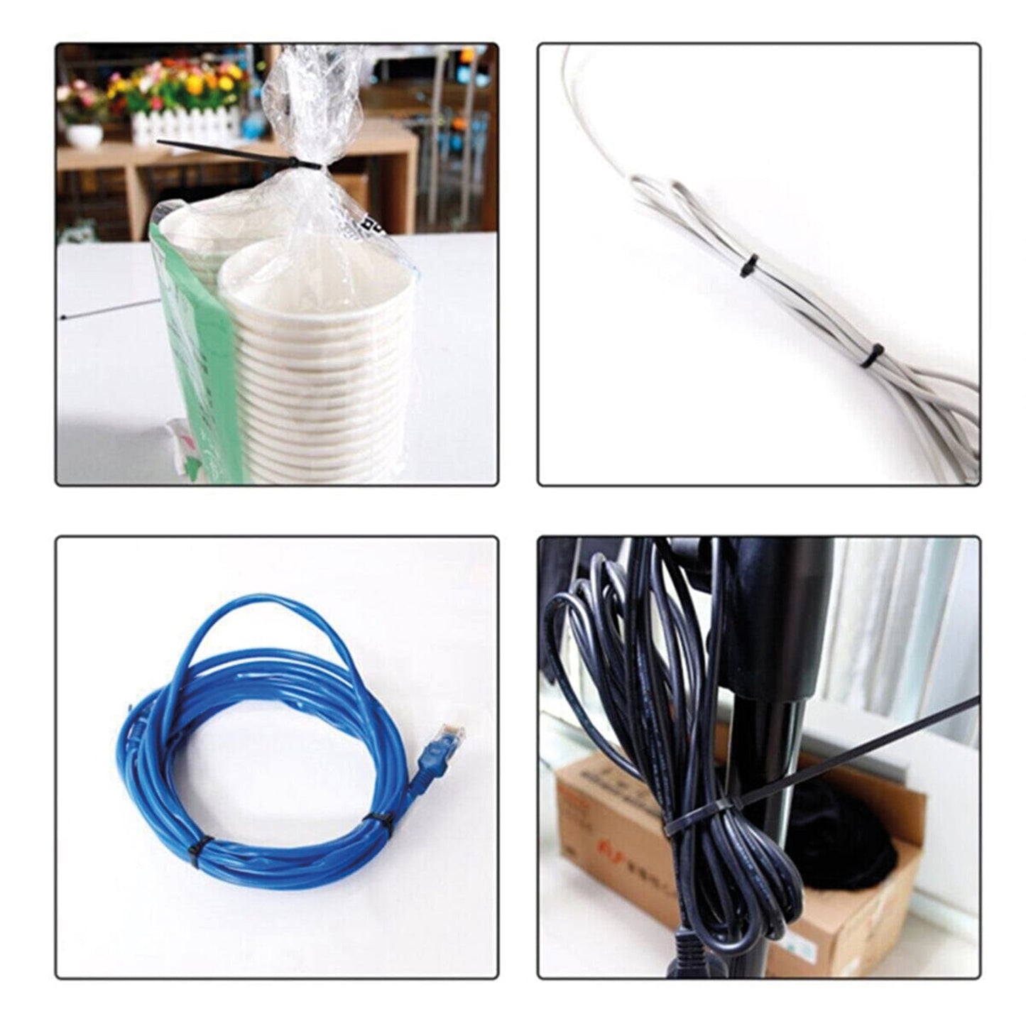 Cable Tie Plastic Velcro Clamp Black 4,8 x 250 100 Pcs x10 Unit Plastic Clamp