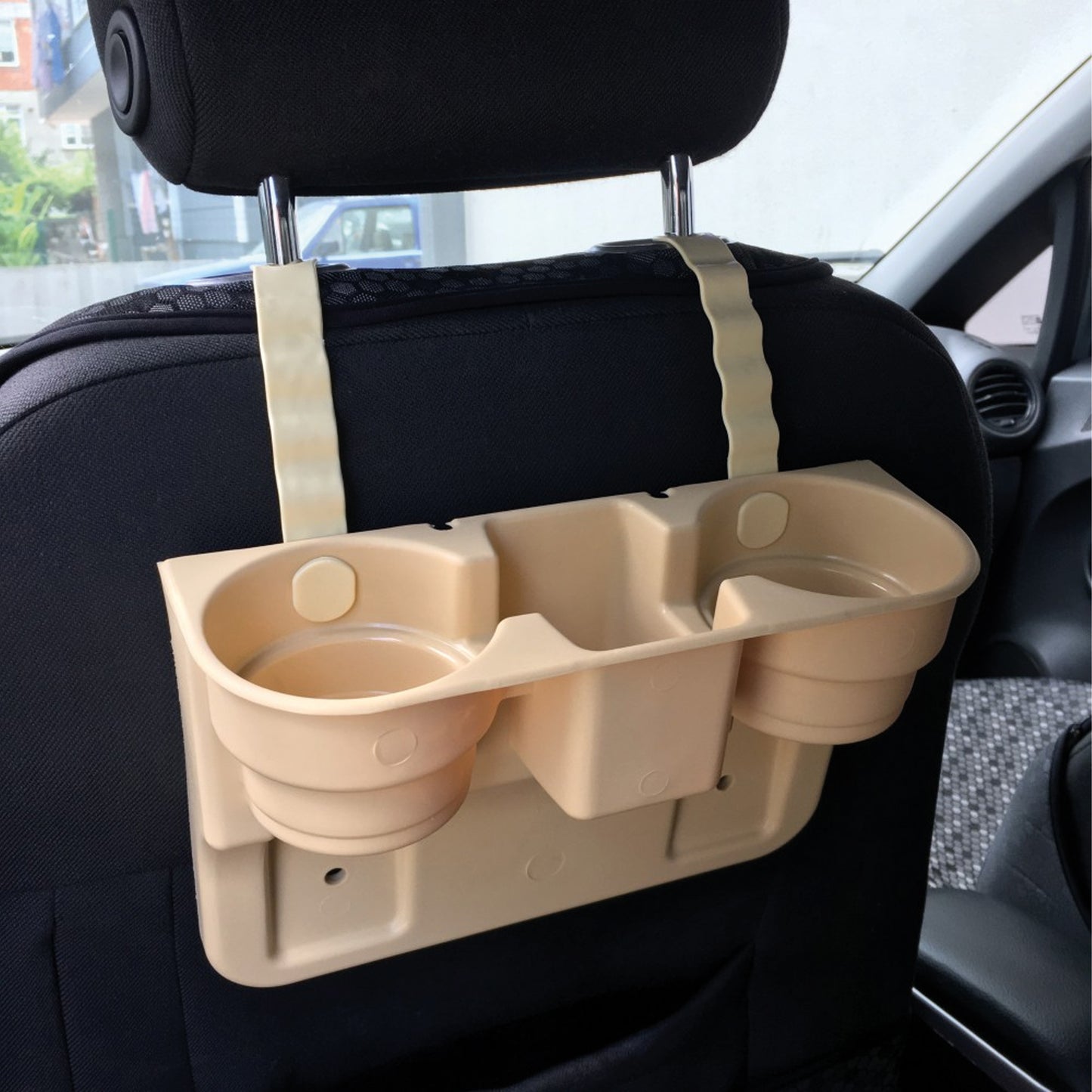 Between the Seats Back of the Seats Cup Holder Organizer Beige