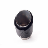 Single Out 90mm 101mm Car Exhaust Universal Auto Muffler Stainless Steel Curved Carbon Coating