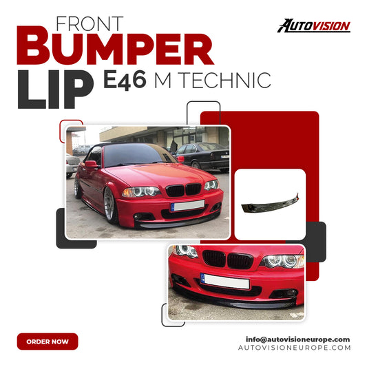 Autovision for E46 - E46 Lci M Tech 1997-2006 Front Bumper Lip Piano Black Vacuum