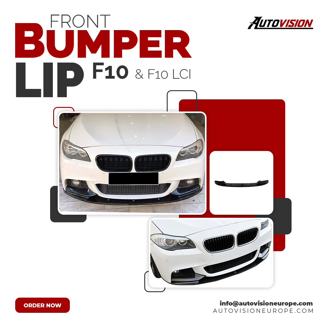 Autovision for BMW F10 & F10Lci 2010 - 2017 M Perf Front Bumper Lip Piano Black Vacuum