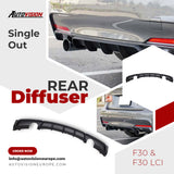 Rear Diffuser for F30 M Performance Single Output L/R Custom Style Car Styling Diffüser Rear Body Kit Spoiler Bumper Lip Splitter