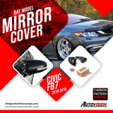 Mirror Cover For Honda Civic FB7 2015 - 2016 Accessory Bright Black BAT MODEL