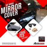 Mirror Cover For Honda Civic FC5 2016 - 2021 Accessory Bright Black BAT MODEL