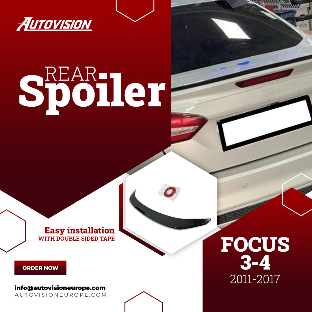 Rear Spoiler For Ford Focus 3/4 SD 2011 2017 ABS Hard Plastic