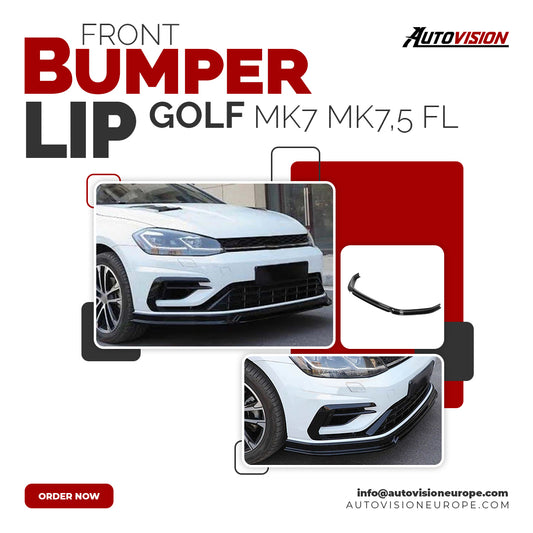 Autovision for VW Golf MK7 MK7.5 FL 2017-2020 Front Bumper Lip Piano Black Vacuum
