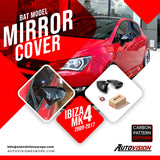 Mirror Cover For Seat Ibıza MK4 2009 - 2017 Accessory Bright Black BAT MODEL