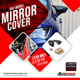 Mirror Cover For Seat Leon MK 3 5F FR 2012 - 2019 Accessory Bright Black BAT MODEL