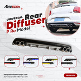 Rear Diffuser for P Type Ro Model Custom Style Car Styling Diffüser Rear Body Kit Spoiler Bumper Lip Splitter