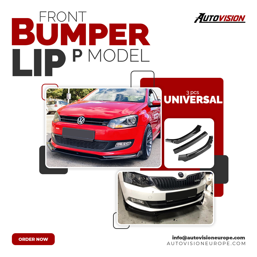 AutoVision For Volkswagen VW Polo 2009-2017 3Pcs Front Bumper Lip All Cars Universal Model