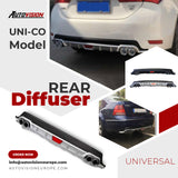 Rear Diffuser for UNI Type CO Model Custom Style Car Styling Diffüser Rear Body Kit Spoiler Bumper Lip Splitter
