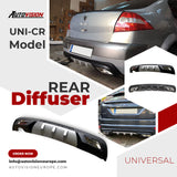 Rear Diffuser for UNI Type CR Model Custom Style Car Styling Diffüser Rear Body Kit Spoiler Bumper Lip Splitter