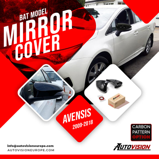 Mirror Cover For Toyota Avensis 2015-2018 Accessory Bright Black BAT MODEL