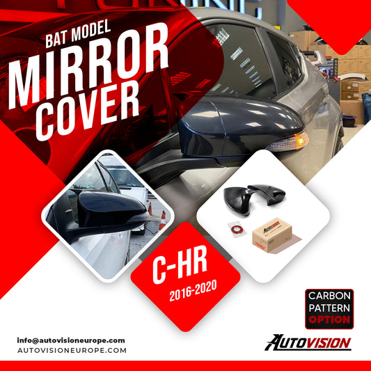 Mirror Cover For Toyota C-HR 2016-2020 Accessory Bright Black BAT MODEL